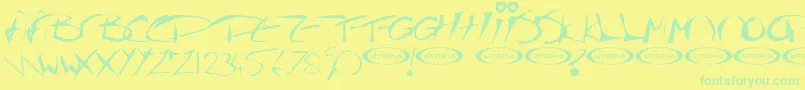 Thegf Font – Green Fonts on Yellow Background