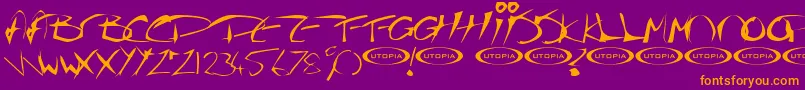 Police Thegf – polices orange sur fond violet