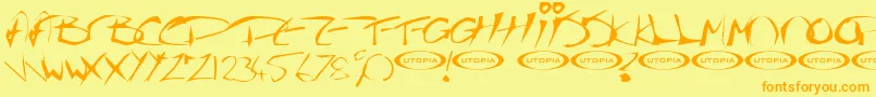 Police Thegf – polices orange sur fond jaune