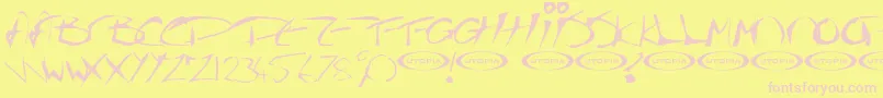 Thegf Font – Pink Fonts on Yellow Background