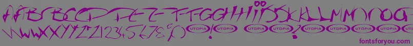 Thegf-fontti – violetit fontit harmaalla taustalla