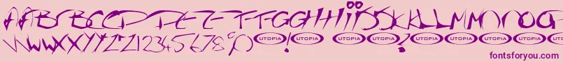 Police Thegf – polices violettes sur fond rose