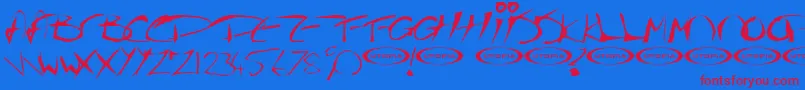 Thegf Font – Red Fonts on Blue Background