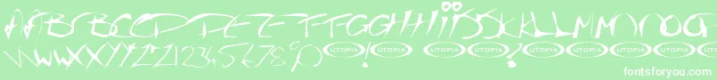 Thegf-fontti – valkoiset fontit vihreällä taustalla