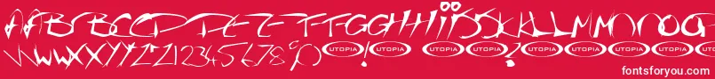 Thegf Font – White Fonts on Red Background