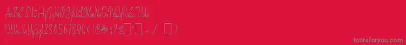 Maidston Font – Gray Fonts on Red Background