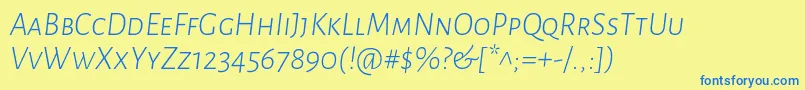 fuente AlegreyasansscLightitalic – Fuentes Azules Sobre Fondo Amarillo