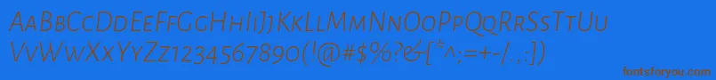 AlegreyasansscLightitalic Font – Brown Fonts on Blue Background