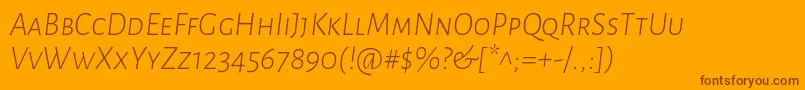 AlegreyasansscLightitalic Font – Brown Fonts on Orange Background