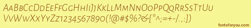 AlegreyasansscLightitalic Font – Brown Fonts on Yellow Background