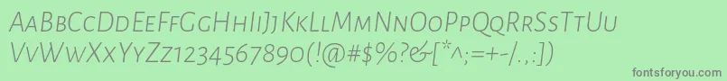 AlegreyasansscLightitalic Font – Gray Fonts on Green Background