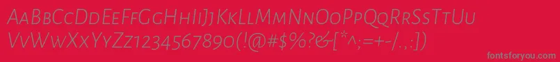 フォントAlegreyasansscLightitalic – 赤い背景に灰色の文字