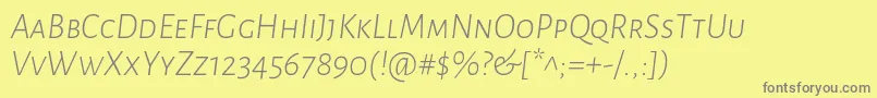 AlegreyasansscLightitalic Font – Gray Fonts on Yellow Background