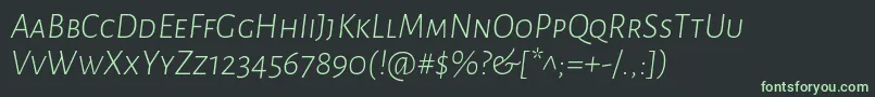 AlegreyasansscLightitalic Font – Green Fonts on Black Background
