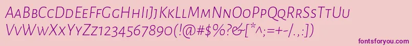 AlegreyasansscLightitalic Font – Purple Fonts on Pink Background