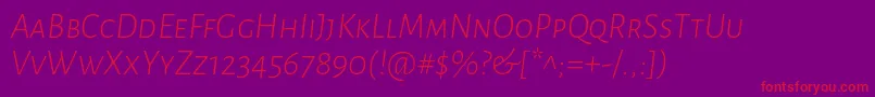 AlegreyasansscLightitalic Font – Red Fonts on Purple Background
