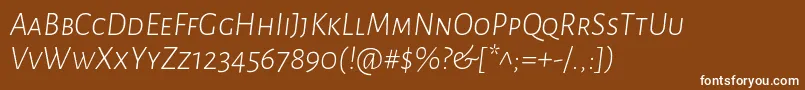 AlegreyasansscLightitalic Font – White Fonts on Brown Background