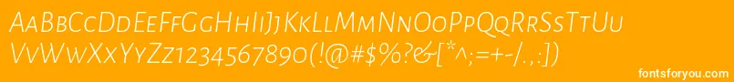 AlegreyasansscLightitalic Font – White Fonts on Orange Background