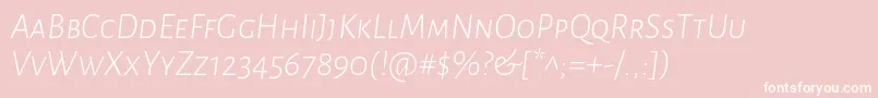 AlegreyasansscLightitalic Font – White Fonts on Pink Background