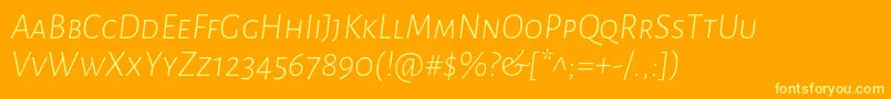 AlegreyasansscLightitalic Font – Yellow Fonts on Orange Background