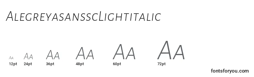 AlegreyasansscLightitalic Font Sizes
