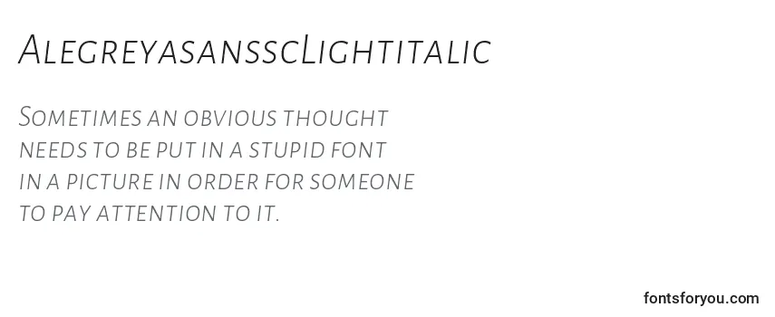 AlegreyasansscLightitalic Font