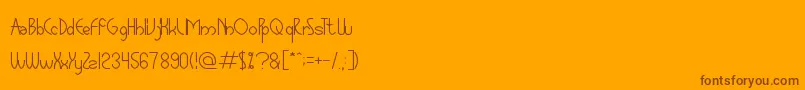 GlobalCapitalism-Schriftart – Braune Schriften auf orangefarbenem Hintergrund