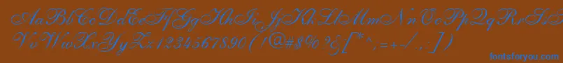 PenTweaksOneSsi Font – Blue Fonts on Brown Background