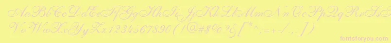 PenTweaksOneSsi Font – Pink Fonts on Yellow Background