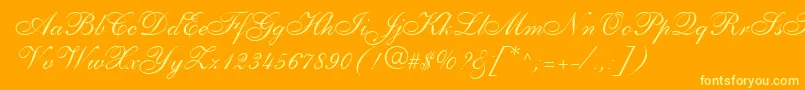PenTweaksOneSsi-Schriftart – Gelbe Schriften auf orangefarbenem Hintergrund