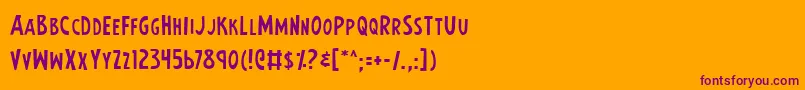 Weitere Informationen zur Earths-Schriftart Earths-Schriftart – Violette Schriften auf orangefarbenem Hintergrund
