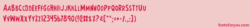 フォントEarths – ピンクの背景に赤い文字