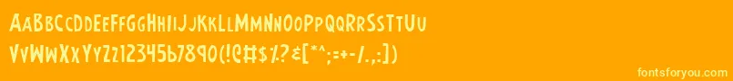 Weitere Informationen zur Earths-Schriftart Earths-Schriftart – Gelbe Schriften auf orangefarbenem Hintergrund