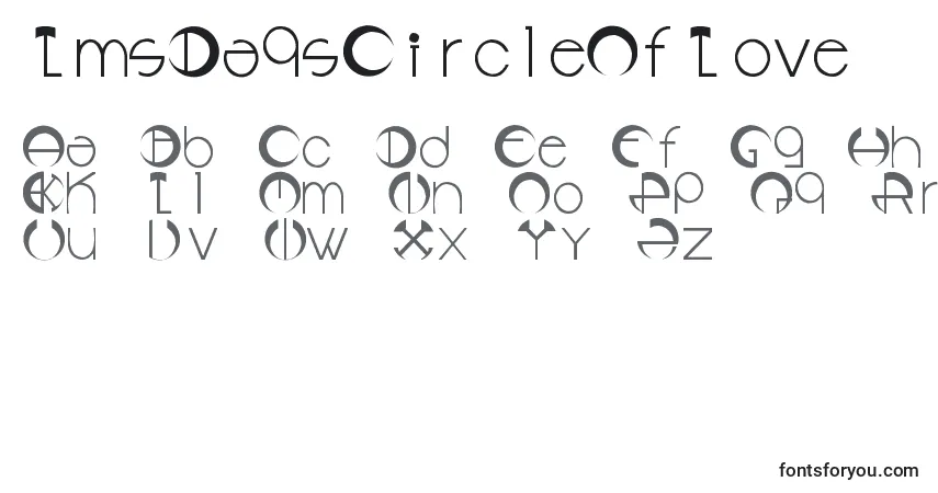 Czcionka LmsDaqsCircleOfLove – alfabet, cyfry, specjalne znaki