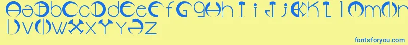 LmsDaqsCircleOfLove Font – Blue Fonts on Yellow Background