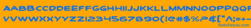ToonTownIndustrialExp Font – Blue Fonts on Orange Background
