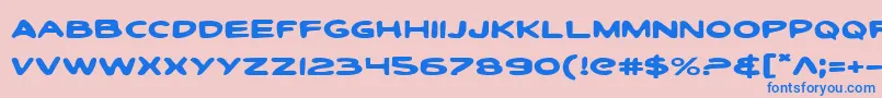 ToonTownIndustrialExp Font – Blue Fonts on Pink Background
