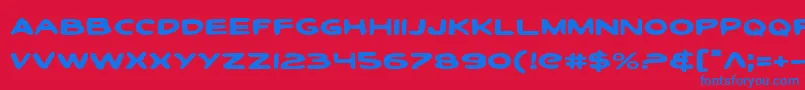 フォントToonTownIndustrialExp – 赤い背景に青い文字
