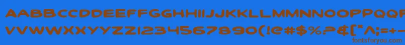 ToonTownIndustrialExp Font – Brown Fonts on Blue Background