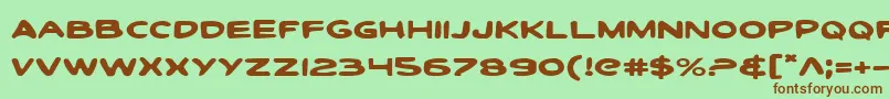 ToonTownIndustrialExp Font – Brown Fonts on Green Background
