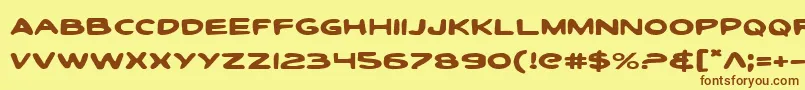 ToonTownIndustrialExp Font – Brown Fonts on Yellow Background