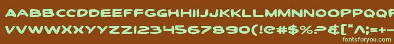 ToonTownIndustrialExp Font – Green Fonts on Brown Background