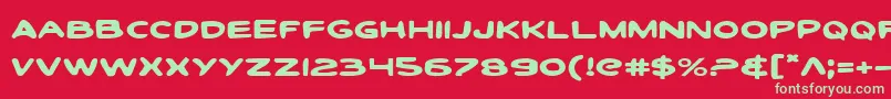ToonTownIndustrialExp Font – Green Fonts on Red Background