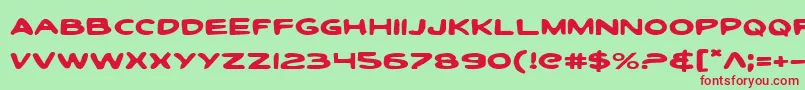 ToonTownIndustrialExp Font – Red Fonts on Green Background