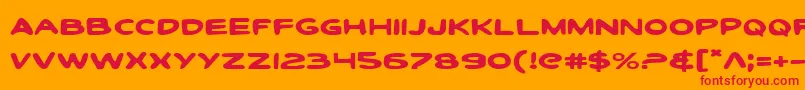 ToonTownIndustrialExp Font – Red Fonts on Orange Background