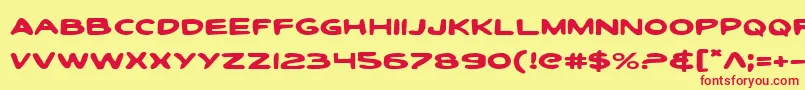 ToonTownIndustrialExp Font – Red Fonts on Yellow Background