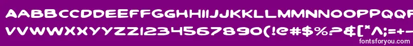 ToonTownIndustrialExp-Schriftart – Weiße Schriften auf violettem Hintergrund