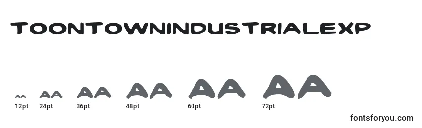 ToonTownIndustrialExp Font Sizes