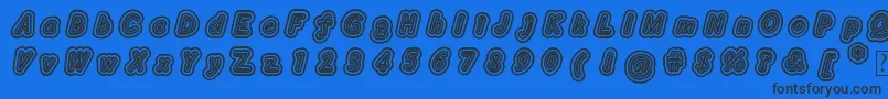 Layeradri Font – Black Fonts on Blue Background