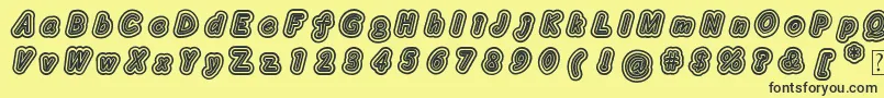 Layeradri Font – Black Fonts on Yellow Background